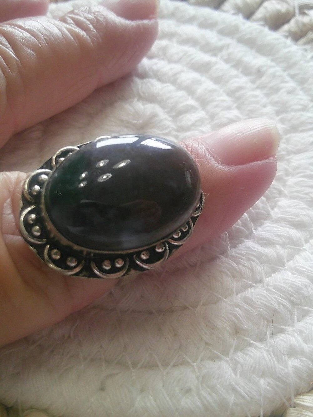 Gorgeous RED MOSS AGATE Handmade Sterling 925 Ring Size 8.25 #277F